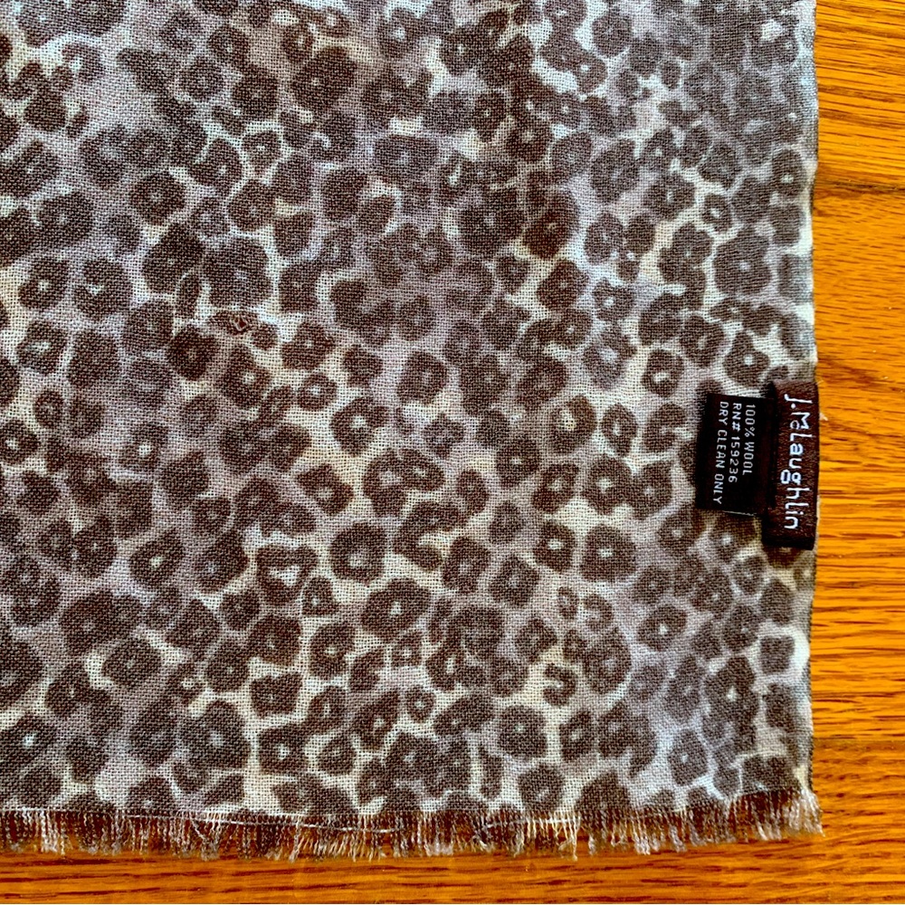 Gray Animal Print Scarf